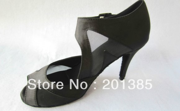 Ladies Black Satin Mesh