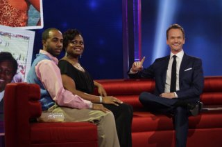 BEST TIME EVER WITH NEIL PATRICK HARRIS -- Episode 101 -- Pictured: (l-r) Oronde Hamilton, Teresha Hamilton, Neil Patrick Harris -- (picture by: Greg Endries/NBC)